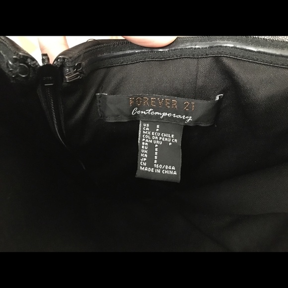 Forever21 Faux leather black strapless dress - Picture 6 of 8